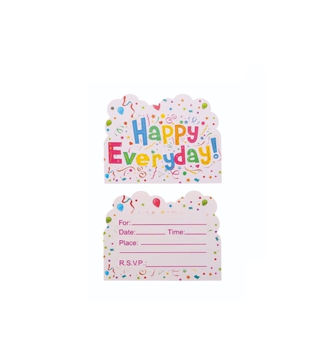 Set 10 Invitatii pentru Petrecere, Flippy, Model Happy Everyday, 17 x 12 cm, Multicolor