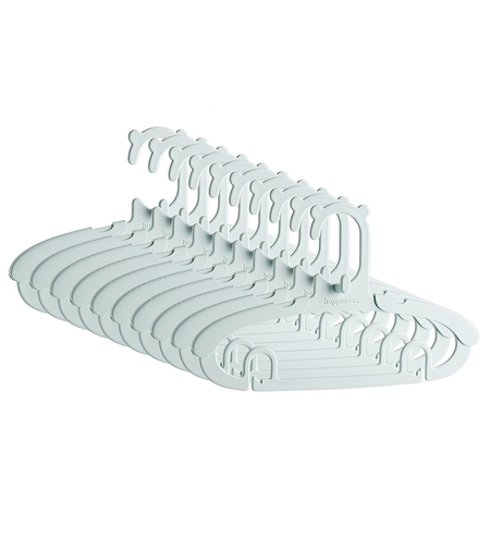 Set 10 Umerase pentru Copii, Flippy, Potrivite pentru Uscarea si Depozitarea Hainelor de Bebelusi, 28x16.7 cm, Verde