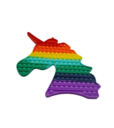 Jucarie antistres din silicon Pop it now, forma Unicorn, multicolor, urias