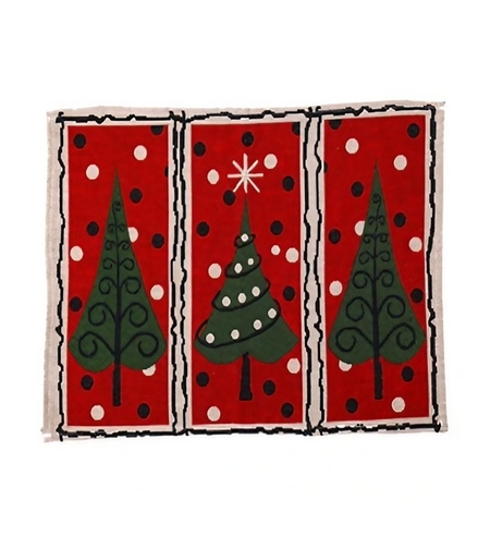 Servet de Masa, Flippy, Model Brazi de Craciun, Tematica Craciun, Prosop pentru Masa, 47x33 cm, Bumbac si Fibre Sintetice, Rosu