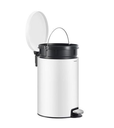 SONGMICS Cos de gunoi cu pedala 20L, capac soft close, galeata interioara detasabila, otel si plastic, 30x37x44 cm, alb