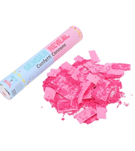 Tun Confetti, Flippy, Model Gender Reveal, Confetti Cannons, 40 cm, Ambalaj din Carton, Eliberare prin Rasucire, Roz