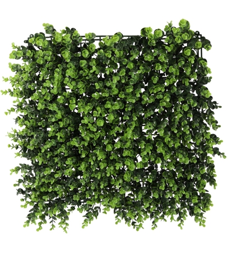 Panou decorativ artificial 50x50 cm, montare pe perete sau gard, buxus, interior/exterior