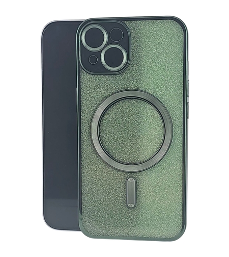 Husa de Protectie 2 in 1, Vafy, pentru Apple iPhone 14 Plus, Compatibila MagSafe, Magnetica, cu Protectie Lentila, din TPU, Verde