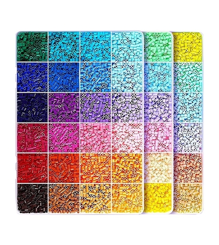 Kit de Margele Perle, Flippy, Set DIY 3D din 72 de Culori, 6000 de piese, Instrumente pentru Margele Incluse, 2.6 mm in cutie, Multicolor