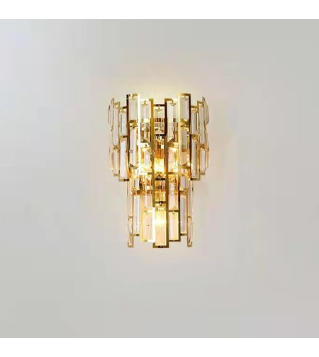 Lampa de Perete in Interior, Flippy, Lampa de Lux pentru Decor de Interior, Corp de Iluminat Tip aplica, din Inox Auriu si Cristal, Lumina Calda Rece Neutra, 39x24 cm, Ideal pentru Camere Mici si Medii, Auriu