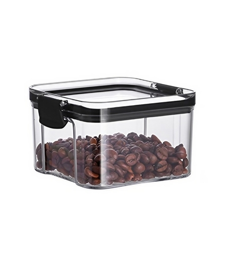 Recipient din Plastic, Flippy, pentru Alimente/Obiecte, Inchidere Ermetica, 10.2 x 6.6 cm, 460 ml, Transparent