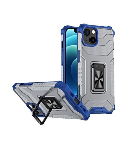 Husa de protectie Vafy compatibila cu Apple iPhone 13 Acrylic Armor cu suport Albastru