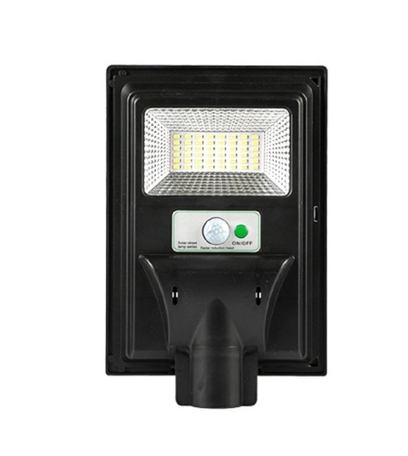 Lampa solara stradala Flippy, cu telecomanda, senzor de miscare si lumina, suport prindere, 48 LED-uri, IP65, ABS, 5AH, 50W, temperatura culoare 6500K, 28.5x18.8x5 cm, autonomie 10-12 ore, negru