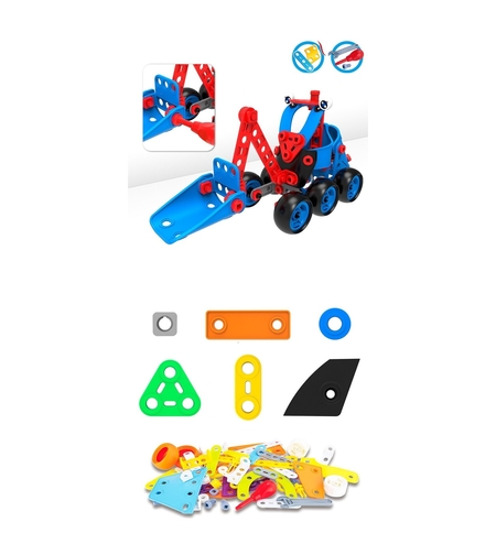 Set pentru construit masini, Flippy, Educativ si creativ, 134 piese