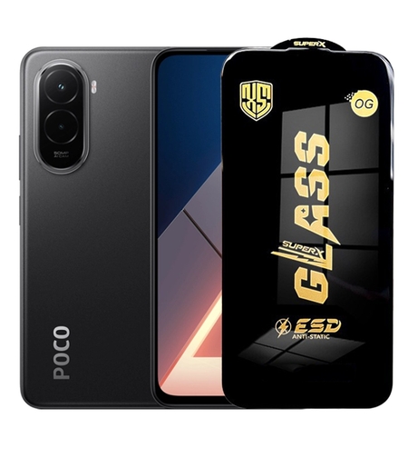 Folie de Sticla pentru Xiaomi Poco M7, Vafy, Sticla Securizata ESD Antistatica, Super-X Privacy OG, cu Margini Negre, Rezistenta la Zgirieturi, 0.35 mm, Transparenta