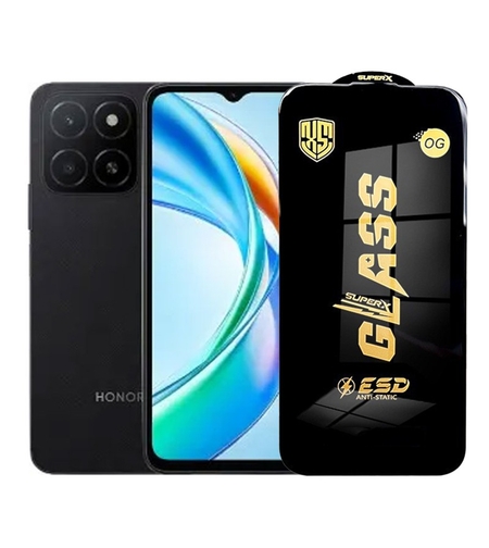 Folie de Protectie pentru Honor X5b Plus, Vafy, Sticla Securizata ESD, Margini Negre, Rezistenta la Zgirieturi, Antistatica, 0.35 mm, Transparenta
