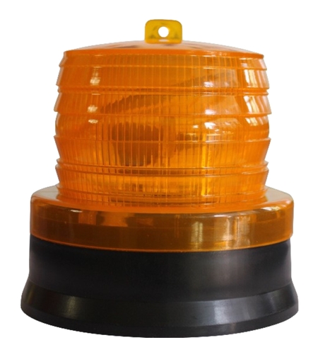 LED galben intermitent de atentionare cu incarcare solara Flippy, 1.2 V, rezistent la apa IP65, panou solar incorporat, 11.5 x 11.6 cm, galben