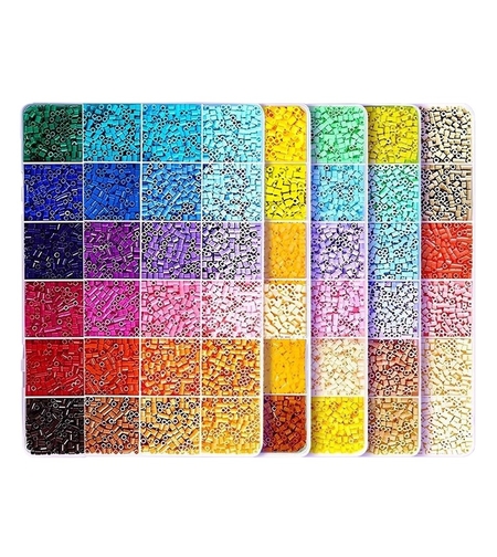 Kit de Margele Perle, Flippy, Set DIY 3D din 120 de Culori, 10000 de piese, Instrumente pentru Margele Incluse, 2.6 mm in cutie, Multicolor