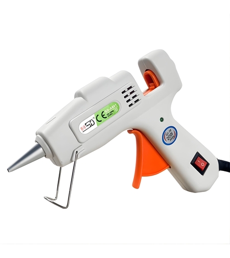 Pistol de Lipit cu Silicon la cald, Vafy, 20 W, pentru Batoane 7 mm, Duza din Aluminiu Anti-picurare, Incalzire Rapida, pentru Bricolaj, Artizanat și Reparatii, Alb