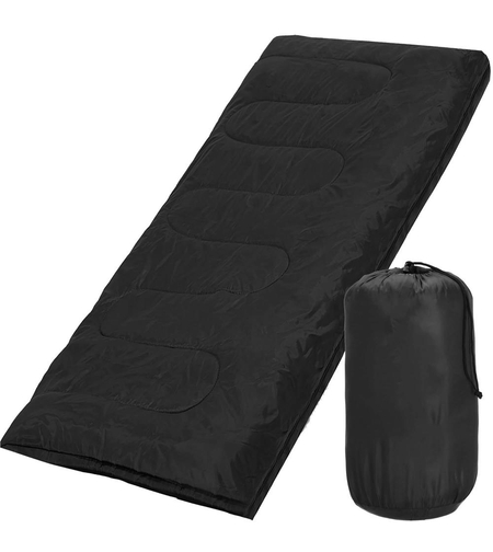 Sac de dormit, cu geanta de transport, 190x73cm, 10-25grade, culoare negru