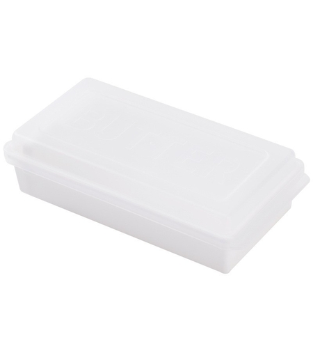 Cutie de Unt, Vafy, cu Capac, Multifunctionala, cu Spatula Portionare, 15.9 x 8.8 x 4.9 cm, Alb