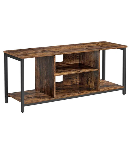 VASAGLE Comoda TV pentru televizor pana la 60 inch, stil industrial, 120x40x50 cm, maro rustic