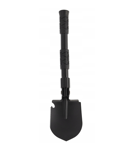 Lopata pliabila multifunctionala 5 in 1 pentru camping si gradina, otel mangan, 41 cm, negru