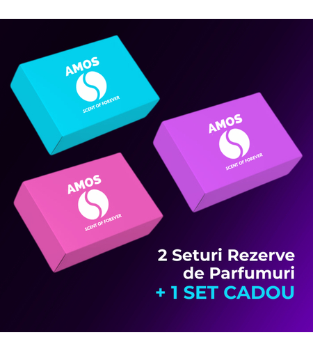 Pachet Amos Mini: 2 seturi parfumuri + 1 set parfum CADOU