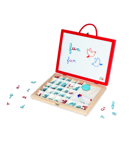Joc educativ cu magnet, Janod, literele de mana, 3 ani+