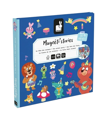 Joc magnetic Magnéti'stories Petrecerea animalelor Janod, 3-8 ani