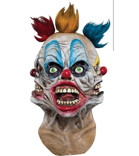 Mască Premium din Latex Tripolar Clown (Cu Trei Fețe) – Mărime Universală Adulți
