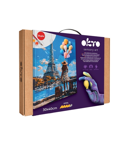 Set de pictură și modelare 3D cu argilă ușoară Okto 30x40 cm - Greetings from Paris