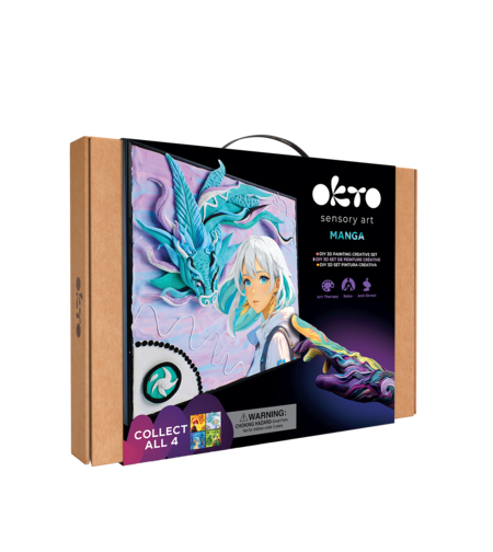 Set pictura 3D cu argila usoara Manga AIR, dimensiuni 29x29 cm, Okto Sensory Art