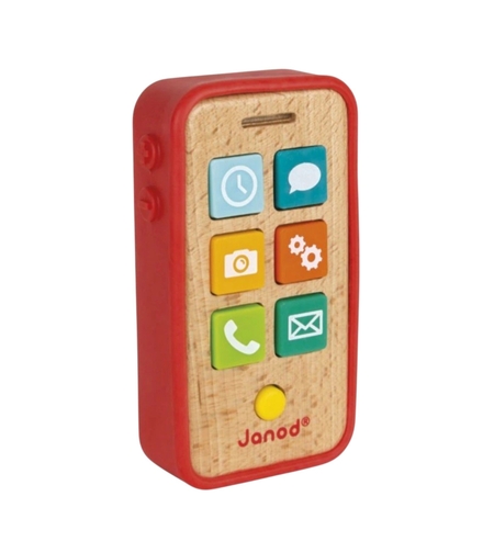 Jucǎrie, Telefon mobil Janod din lemn cu sunete, 18 luni