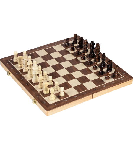 Joc de societate 2 in 1 goki, Sah si Dame, magnetic, din lemn, 59 piese, 38 x 38 cm