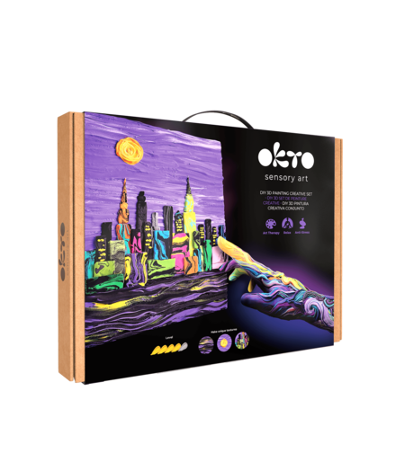 Set pictură senzorială 3D cu argilă ușoară OKTO „New York Skyline”, 30 x 40 cm