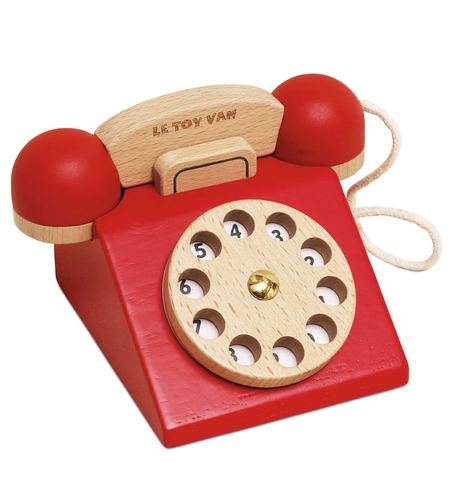 Telefon din lemn, Le Toy Van, rosu