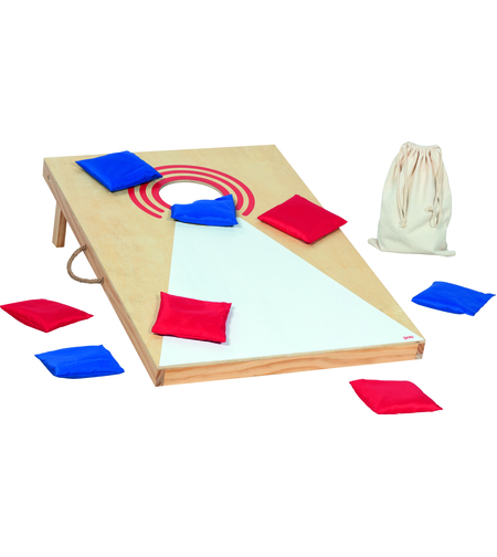 Joc de exterior Goki Cornhole, Aruncare la țintă cu săculeți, din lemn, +5 ani