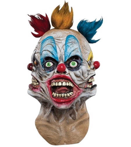 Mască Premium din Latex Tripolar Clown (Cu Trei Fețe) – Mărime Universală Adulți