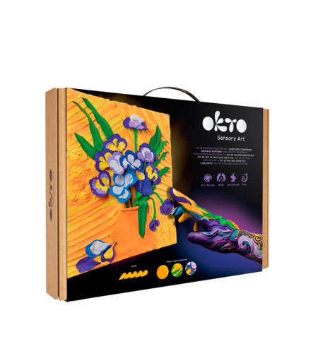 Okto Sensory Art - Set pictură 3D cu argilă ușoară „Irises”