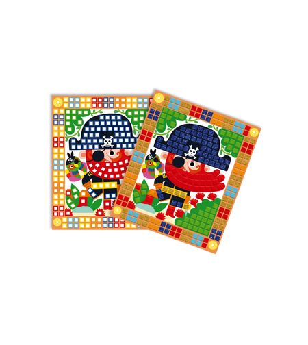 Set educativ, Janod, Pirati, mozaic, 3 carduri