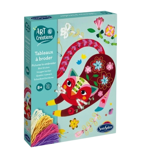 Kit Creativ Broderie pentru Copii, Sentosphere - Tablouri cu Animale