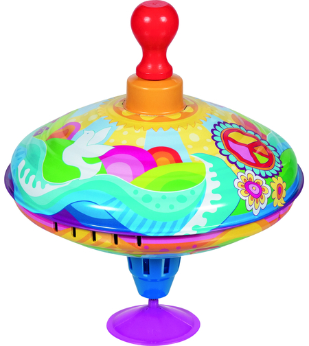 Titirez metalic cu pompă și sunet goki „Sun Swirl”, 18.5 cm, 12 luni+