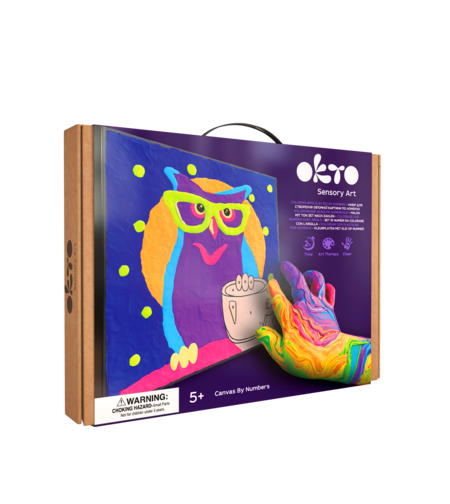 Set de pictură senzorială 3D cu argilă ușoară Okto Sensory Art - Bufnița (Owl), 29 x 29 cm