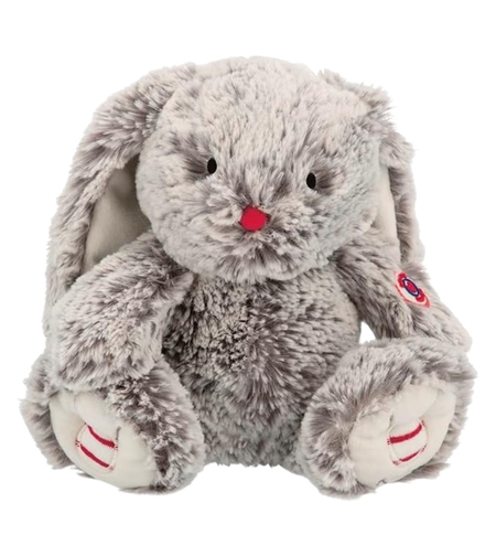 Jucarie de plus Kaloo, Iepurasul Leo din colectia Rouge, blana gri ultra-moale si urechi lungi, 38 cm, 0 luni+