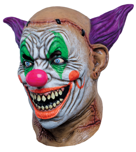 Mască Premium din Latex Psycho Neon Clown – Mărime Universală Adulți