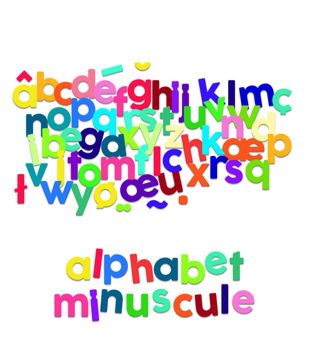 Set 80 de magneți din lemn Litere Mici Alfabet Vilac Minuscule