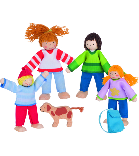 Set figurine din Lemn Flexibile pentru Căsuță-Goki Camping în Familie