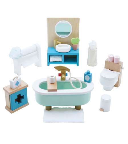 Set Mobilier din Lemn Daisylane pentru Baie Căsuțe de Păpuși Le Toy Van