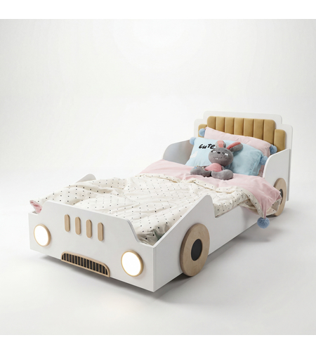 Pătuțul pentru Copii „MAȘINA” (80x200x90 mm) – Confort și Aventură din Lemn Ecologic - ARNIKA