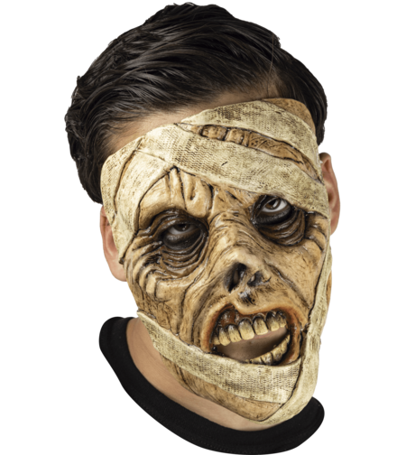Mască Halloween Ghoulish Productions, Mummy Half Mask, Latex, Bej/Maro