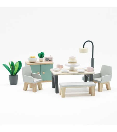 Mobilier casuta papusi, Le Toy Van, dining room, 18 piese, din lemn