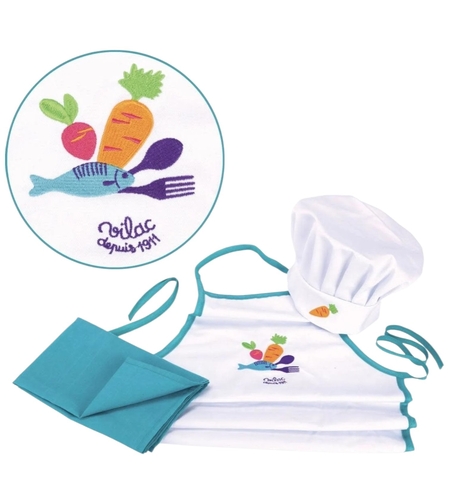 Set de bucătar pentru copii din material brodat Vilac Jour de Marché Chef's Set