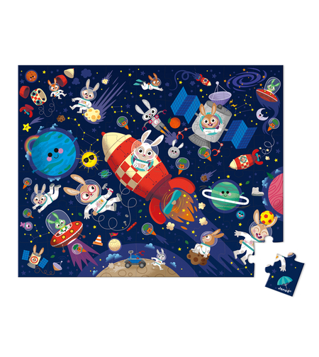 Puzzle racheta, Janod, 54 piese, 5 ani+